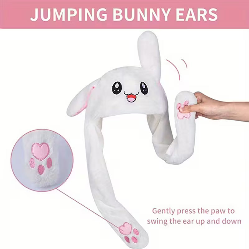 Plush Bunny Ear Moving Hat