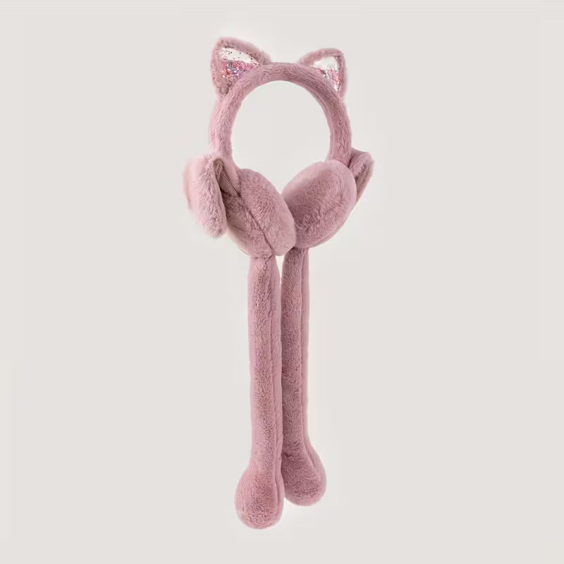 Cute Bunny Ear Muffs with Moving & Jangling Bows