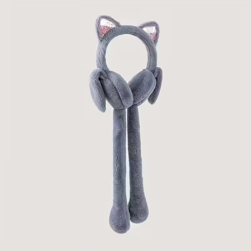 Cute Bunny Ear Muffs with Moving & Jangling Bows